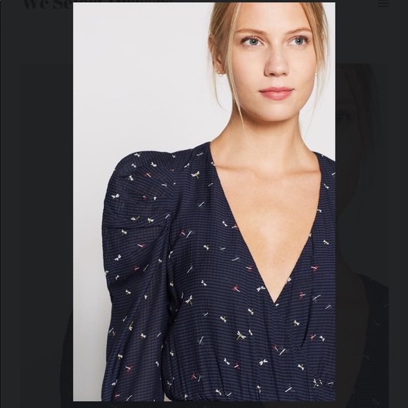 JOIE wrap-effect  printed seersucker midi dress - Picture 5 of 10